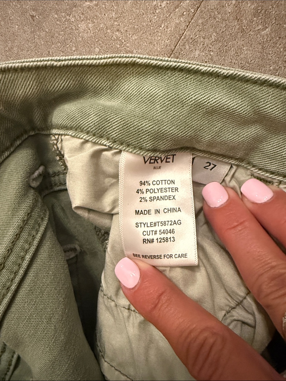 Women’s Vervet High-Rise Wide leg Jeans in Olive Green Sz 27 - Picture 3 of 7